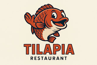 do tilapia restaurant mascot logo for sport, twitch and youtube gaming clan