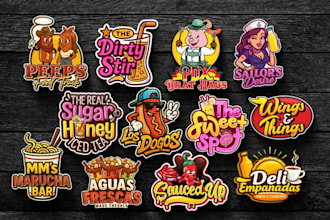 do restaurant, fastfood, BBQ, food truck and 3d food logo design