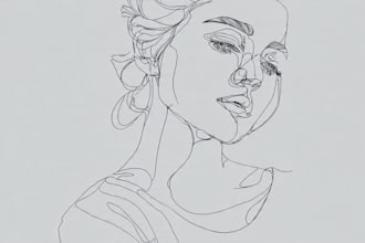 draw unique one line art, vector line art illustration