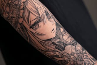 create a your amazing anime tattoo design