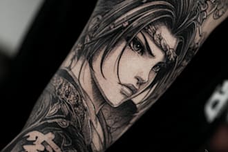 make anime tattoo design and tattoo art