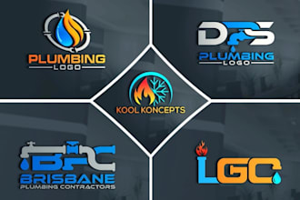 design plumbing heating air conditioning and oil gas logo