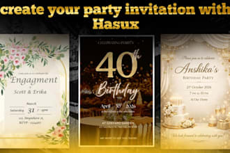 design invitations for party, event, and business