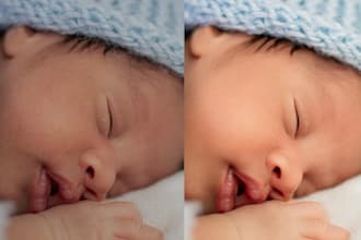 professionally retouch newborn and baby photos naturally