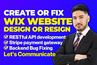 design, redesign, and integrate wix websites using wix studio and wix velo