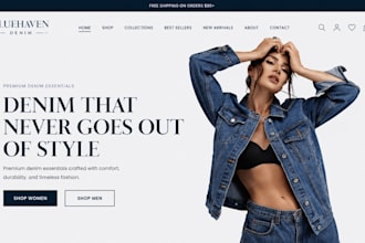 design y2k shopify store denim jean fashion website streetwear clothing store