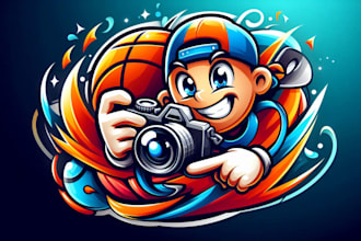 do super beautiful camera mascot sport logo just for you