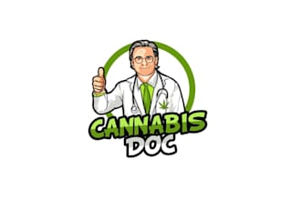 design minimalist cannabis cartoonist logo