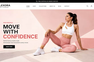 design fitness clothing shopify store fitness website gym store sportwear store