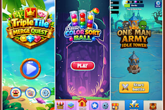 design 2d game graphics and game UI