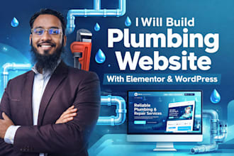 design a plumbing service website using wordpress elementor