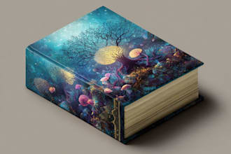 create a  fantasy book cover and cover page design for you