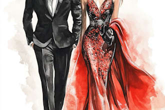 draw fashion vector illustration in my style