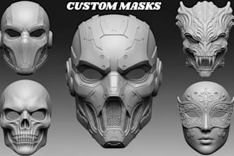 design a 3d printable cosplay mask stl model for 3d printing