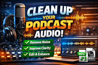 professionally clean, edit, and enhance your podcast audio