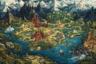 design a unique vector map, realistic or fantasy