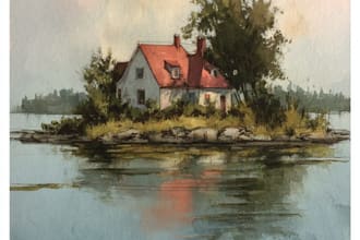 do handrawn watercolor landscape on paper