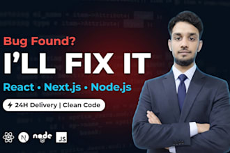 fix bugs and errors in your react, nextjs or nodejs application