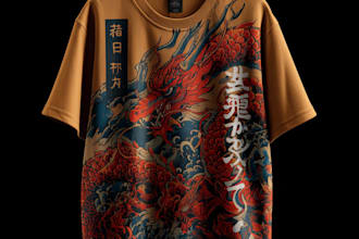 make a japanese t shirt illustration