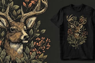 create a custom illustrated t shirt design for you