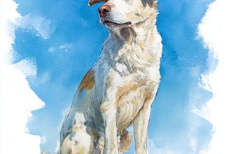 create art watercolor pet animal portrait