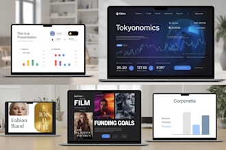 design startup pitch deck, funding pitch deck, whitepaper, and company profile