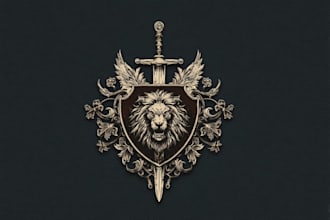 draw a medieval, fantasy, rpg gaming logo