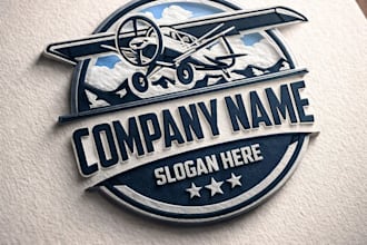 design a modern minimalist airplane logo for aviation