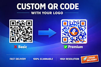 deisgn a custom branded qr code with logo for your business