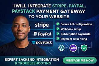 integrate stripe, paypal or paystack payment gateway to your website
