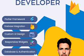 develop flutter app with firebase and custom widgets