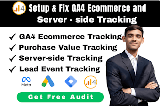 setup or fix ga4 ecommerce and server side tracking with GTM