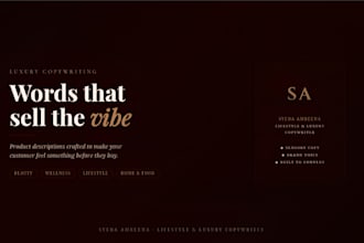 write product descriptions for your shopify, etsy or beauty brand