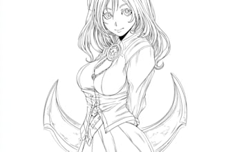 create amazing line art anime figure and manga characters
