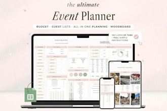 custom event planner google sheets spreadsheet party planner birthday planner