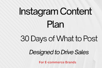 create a sales focused instagram content strategy for ecommerce brands