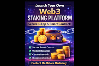 develop staking dapp with smart contract and wallet integration