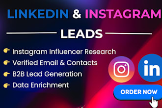find instagram and linkedin leads with verified email