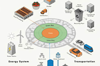 do draw isometric projection illustration infographics  map