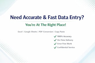 do fast and accurate data entry, excel, copy paste work