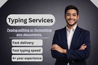 fast typing services, format ms word, rewrite scanned documents