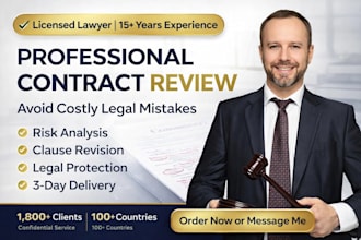 review, edit and revise your legal contract agreement professionally