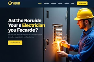 design electrician website, plumbing, hvac, handyman, roofing construction