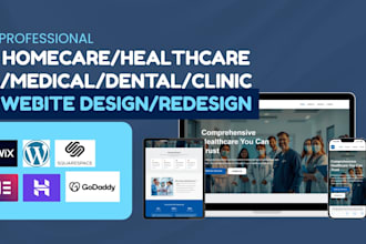 home care website design, redesign healthcare website dental website logo design
