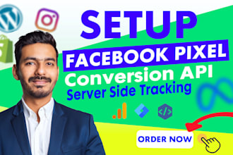setup facebook meta pixel, conversion API, ga4, GTM, shopify