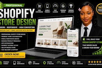 design shopify store shopify dropshipping store and high converting website