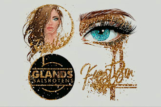 do hair logo, hair extension and feminine design