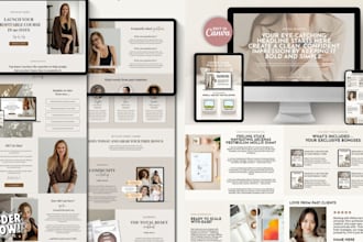 design minimalist canva one page sales website online course canva website setup