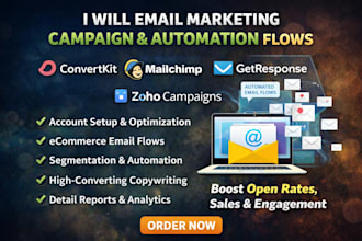 email marketing campaign automation flows converkit mailchimp getresponse zoho