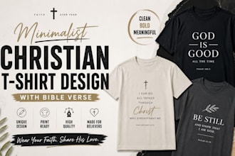 do custom minimalist christian streetwear t shirt design with unique bible verse